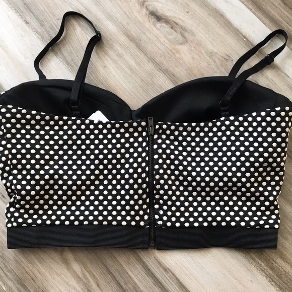 Agaci’ Black and White Polka Dot Bustier Top - Picture 3 of 4